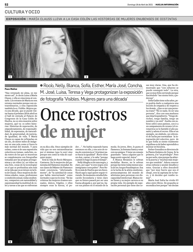 Once rostros de mujer